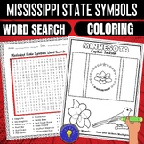 Mississippi State Symbols Activities | Word Search - Color