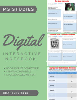 Preview of Mississippi Studies Digital Interactive Notebook- Chapters 9&10