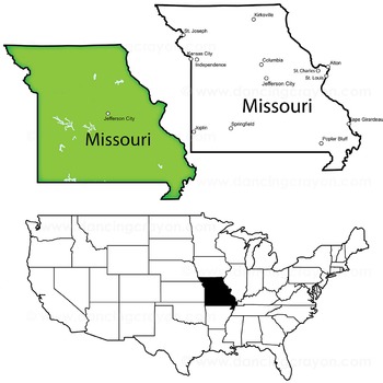 Missouri State Symbols and Map Clipart by Maps of the World | TpT