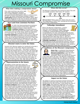 Preview of Missouri Compromise Reading