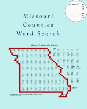 Preview of Missouri Counties Word Search