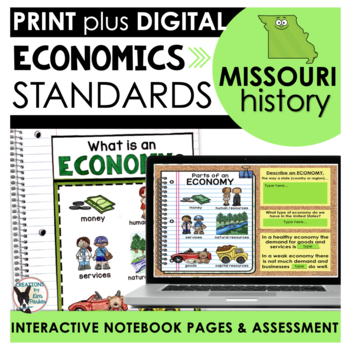 Preview of Missouri History Economics Standards Interactive Notebook PRINT and DIGITAL