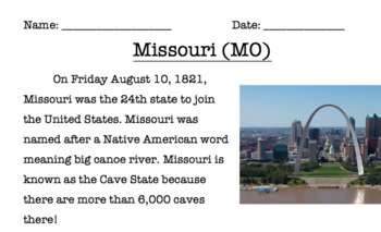 Preview of Missouri Reading Comprehension