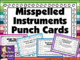 Misspelled Instruments Punch Cards