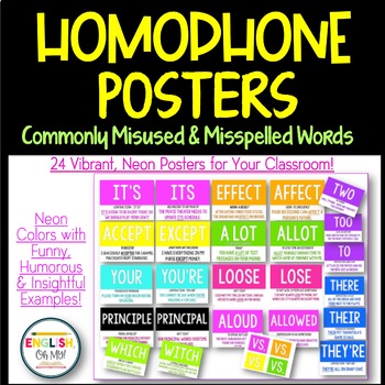 Preview of Homophone Posters-Misspelled & Misused Words