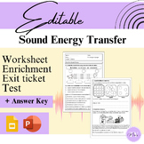Missty's EDITABLE Sound Energy Transfer - Worksheet / Test
