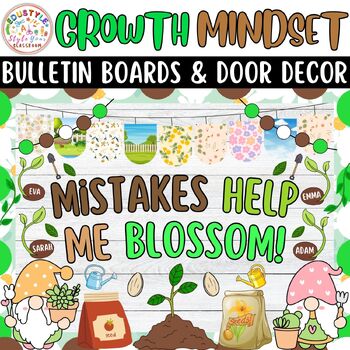 Preview of Mistakes Help Me Blossom: Growth Mindset Garden Bulletin Boards & Door Decor Kit