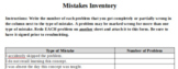 Test Mistakes Inventory Corrections Form