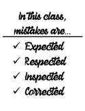 Mistakes are Expected, Respected, Inspected, Corrected POSTER