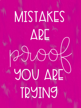 Mistakes are Proof you are Trying poster set by Rachel Udasin | TPT