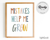 Mistakes help me grow poster, We can do hard things, Growt