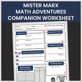 Preview of Mister Marx Math Adventures Companion Worksheet | @MisterMarx on YouTube