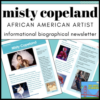 Preview of Misty Copeland Biography Reading Comprehension Research | Women's History Month