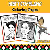 Misty Copeland Coloring Pages Set - 8 Printable Sheets for