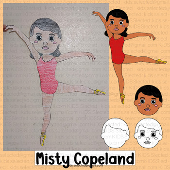 Preview of Misty Copeland Craft Black History Month Board Ballet Coloring Activity Project