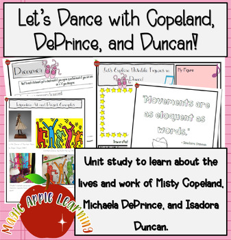 Preview of Dancers Misty Copeland, Michaela DePrince, Isadora Duncan Biography Unit Study