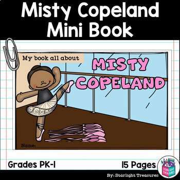 Preview of Misty Copeland Mini Book for Early Readers: Black History Month