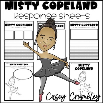 Preview of Misty Copeland Response Writing Coloring Drawing Sheets