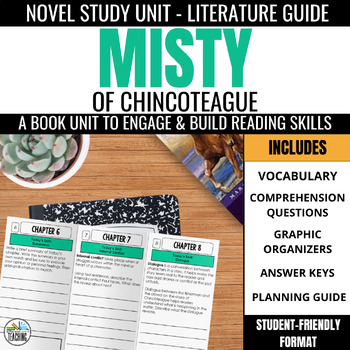 Preview of Misty of Chincoteague Novel Study: Daily Comprehension & Vocabulary Activities