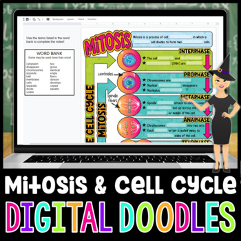 Preview of Mitosis Digital Doodles | Science Digital Doodles for Distance Learning