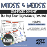 Mitosis & Meiosis Biology One-Pager Review [Distance Learning]