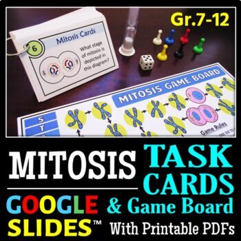 Preview of Mitosis Task Cards & Game Board | Printable, Google Slides for Distance Learning