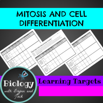 Preview of Mitosis and Cellular Differentiation Learning Targets