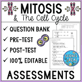 Mitosis Assessments & Question Bank - 100% Editable Mitosis Tests