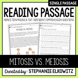Mitosis vs. Meiosis Reading Passage | Printable & Digital
