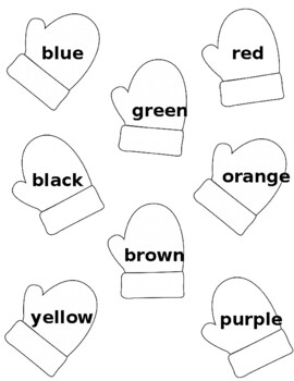 Preview of Mitten Fun - Color Words, Uppercase Letters, & 1-20!!