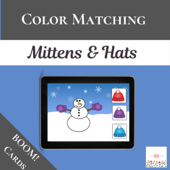 Preview of Mitten & Hat Color Match with Boom Cards™ | Digital 