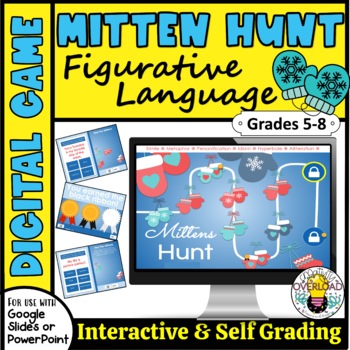 Preview of Figurative Language Self-Grading Game | Mitten Hunt Digital Game
