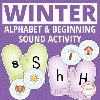 Preview of Preschool Winter Snowflake Alphabet Literacy Activities  Winter Letters & Sounds