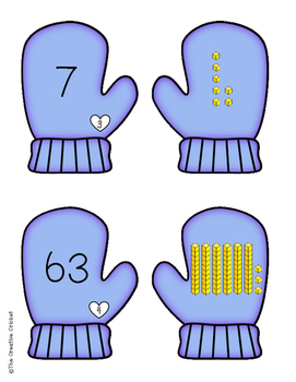 Mitten Match - Base Ten Blocks by The Creative Cricket | TpT