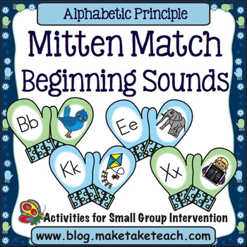 Preview of Alphabet - Beginning Sounds Mitten Match