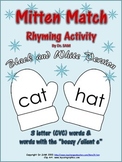 Winter Themed Rhyming Activity - Mitten Match (Black & Whi