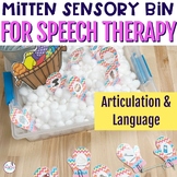 Mittens Winter Themed Sensory Bin for Articulation and Language