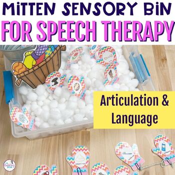 Preview of Winter Sensory Bin Mittens W/ Articulation, Vocabulary & Emotions Activities