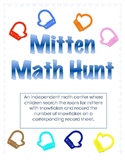 Mitten Math Hunt-A Winter Independent Math Center-Match Nu