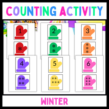 Mitten Number Counting Matching Math Activity | Winter Themed by Pre-K Life