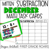 Mitten Subtraction December Task Card Activity Math Center