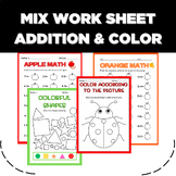 Mix Addition & Subtraction Math Worksheets , Coloring Pict
