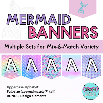 Mix & Match Mermaid-Themed Alphabet Banners by Reading With Miss B