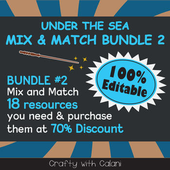Preview of Mix & Match - Witch & Wizard Classroom Theme  Bundle #2 - 100% Editable
