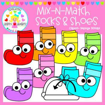 Mix N Match Socks Shoes Clipart By Victoria Saied Tpt