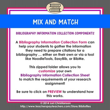 Preview of Mix-and-Match Bibliography Information Collection System