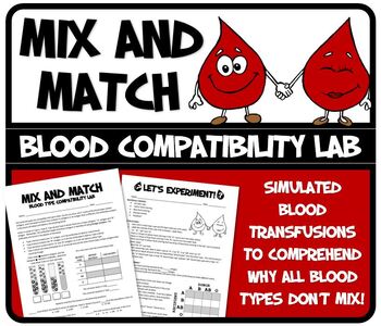 Preview of Mix and Match!  Blood Type Compatibility Lab- Simulated Blood Transfusions!