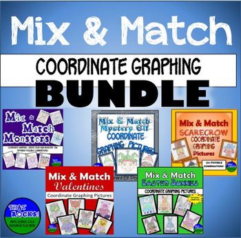 Preview of Mix and Match Coordinate Graphing Pictures Bundle