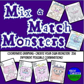 Preview of Mix and Match Monsters Halloween Coordinate Graphing Pictures