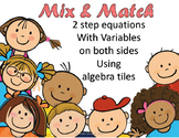 Mix and Match solving 2 step equations with variables on b
